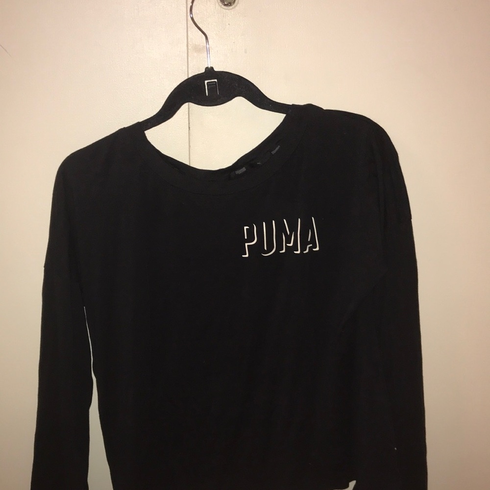 women’s black cotton puma shirt, flared sleeves